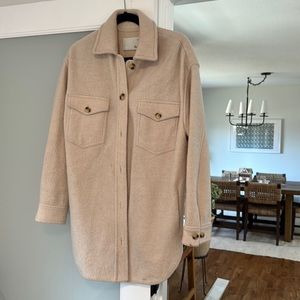 Aritzia Gana Shirt Jacket Heather Light Oatmeal